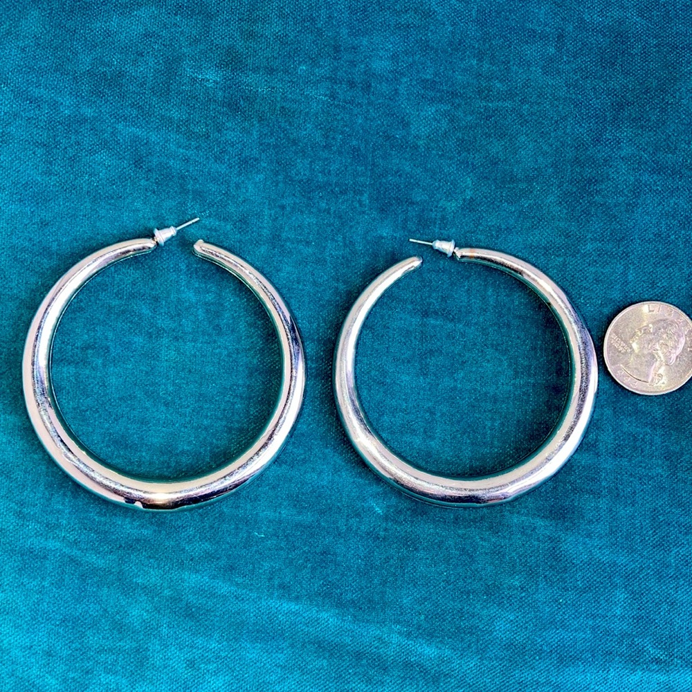 Silver hoop earrings